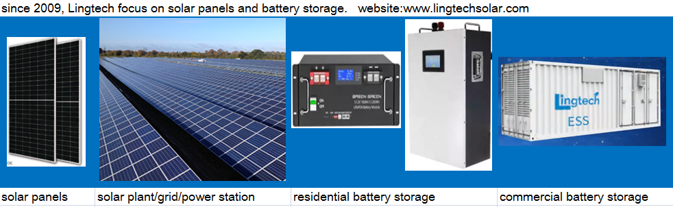 Lingtech PV panels and lingtech ESS battery storage system