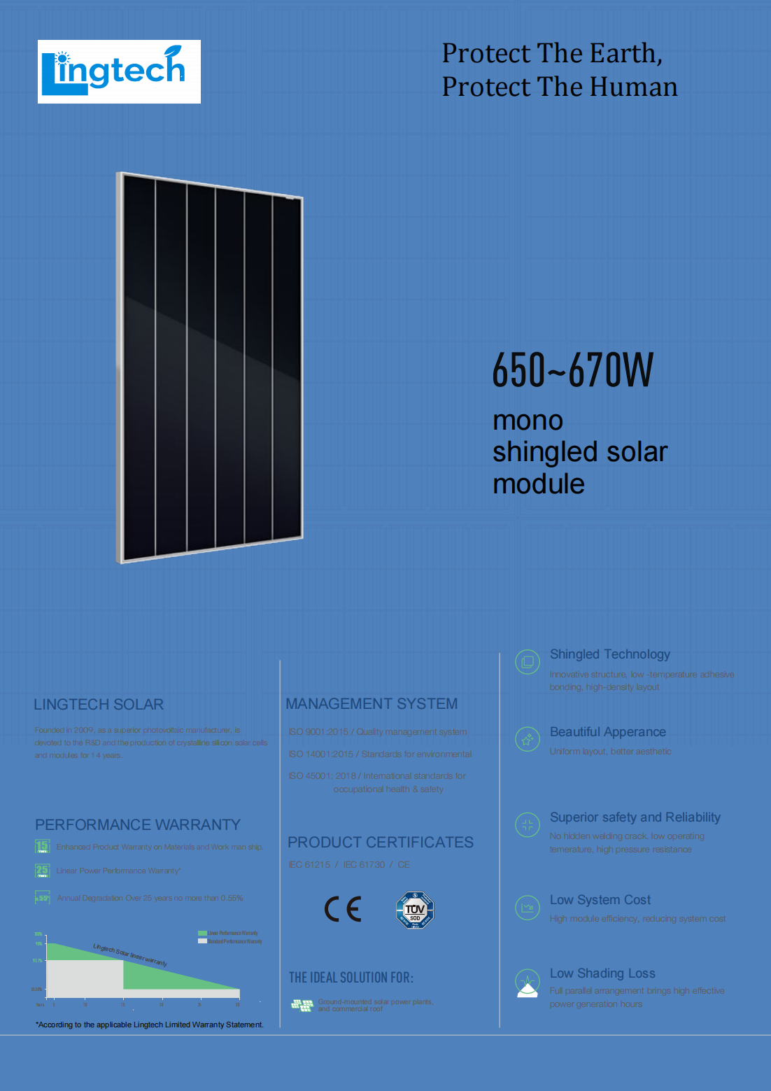 660W shingled solar modules technical datas 1
